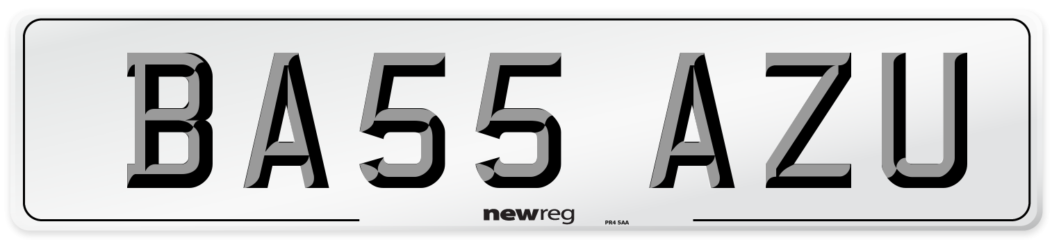 BA55 AZU Number Plate from New Reg